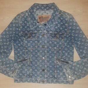 Vintage Louis Vuitton monogram blue denim jacket size 38--guaranteed authentic
